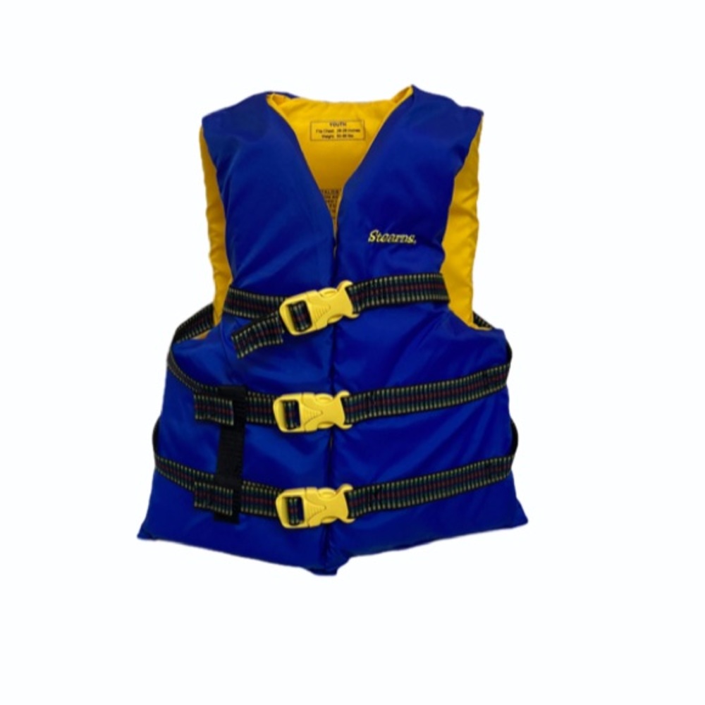 Stearns Boys Youth Blue & Yellow Buckle Life Vest